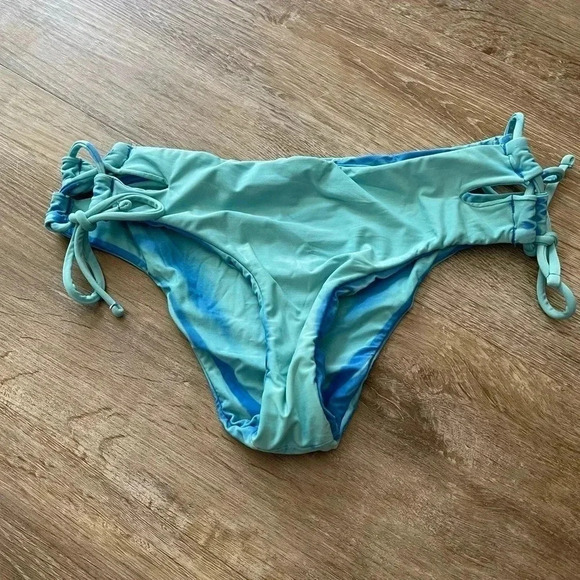 Rio de Sol Women's Bikini Bottom Tie Sides Turquoise XS Swim Beach Pool Summer - Picture 1 of 7